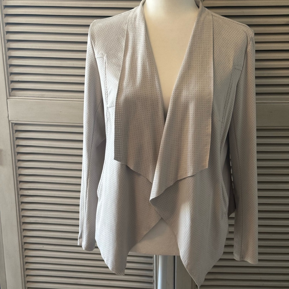 Gray open front jacket